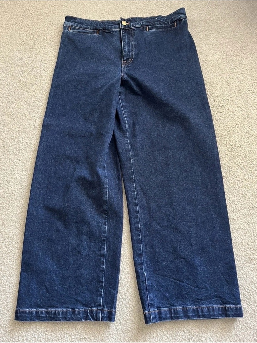 Women’s Madewell 30P Wide-Leg Dark Blue Jeans